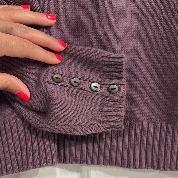 Eddie Bauer Cotton ANGORA Rabbit Hair Nylon Sweater XL Purple Crewneck Pullover - Picture 3 of 10